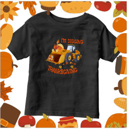 Camiseta Infantil Toddlers Trator Turquia Eu estou cavando Ação de G