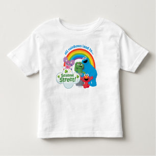 Camiseta Infantil Todos os arco-íris levam à Rua Sésamo