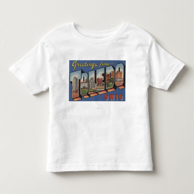 Camiseta Infantil Toledo, letra ScenesToledo de OhioLarge, OH (Frente)
