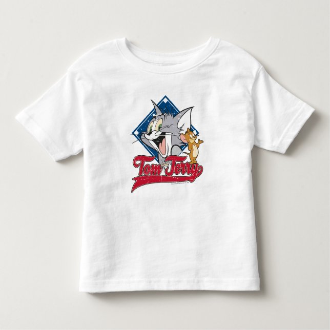 Camiseta Infantil Tom And Jerry | Tom And Jerry On Baseball Diamond (Frente)
