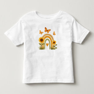 Camiseta Infantil Tom de Terra Tonificado Aquarela Boho Arco-íris
