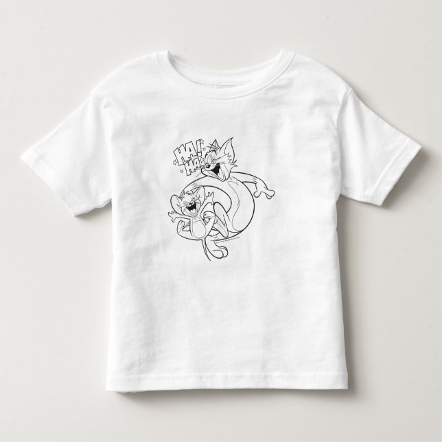 Camiseta Infantil Tom E Jerry | Tom E Jerry Rindo (Frente)