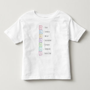 Camiseta Infantil Tons da escala Solfeggio Musical Baby Blocks