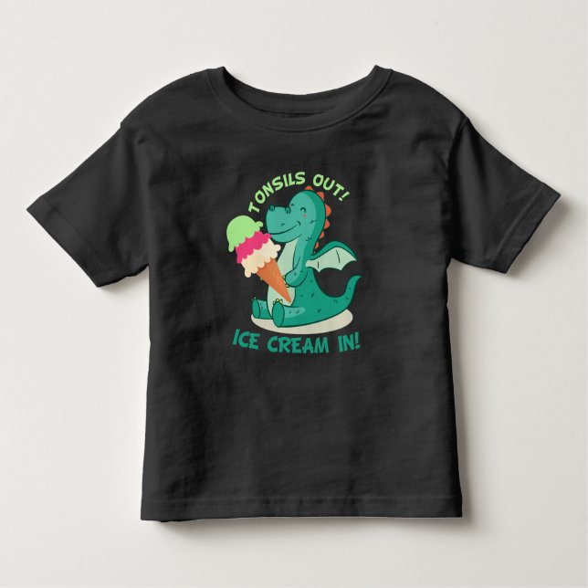 Camiseta Infantil Tonsillectomia Cirurgia Tonsils lança Sorvete em (Frente)