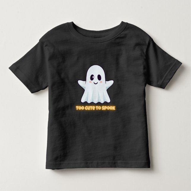 Camiseta Infantil Too Cute To Spook – Adorable Kawaii Ghost Hallowee (Frente)