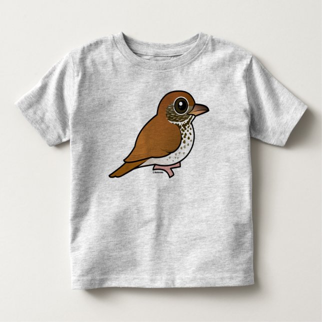 Camiseta Infantil Tordo de madeira de Birdorable (Frente)