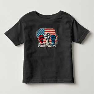 Camiseta Infantil Torne a América livre novamente Trabalho de arte