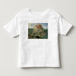 Camiseta Infantil Torre de Babel, 1563 (óleo no painel)