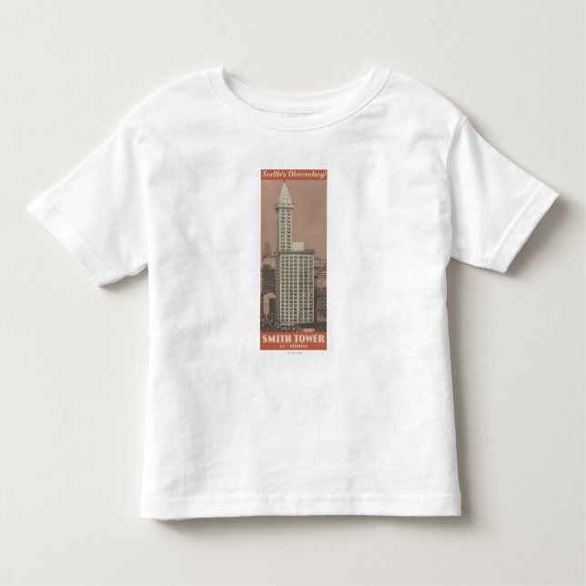 Camiseta Infantil Torre de Smith, o obervatório de Seattle (Frente)