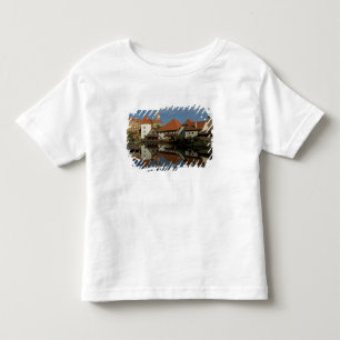 Camiseta Infantil Torre do Castelo, Rio Vltava, Cesky Krumlov,