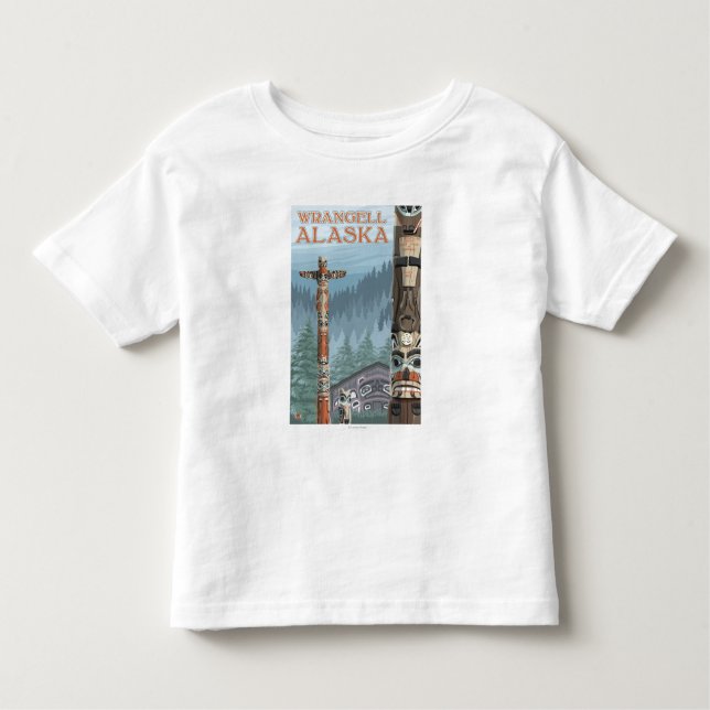 Camiseta Infantil Totem pólos - Wrangell Alaska de Alaska (Frente)