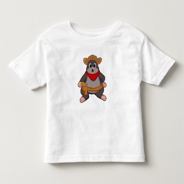Camiseta Infantil Toupeira como Cowboy (Frente)