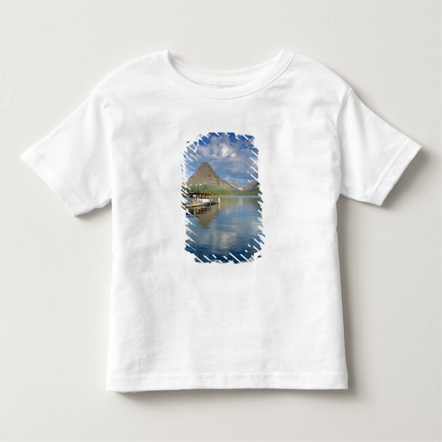 Camiseta Infantil Tour Boat Docking em Two Medicine Lake em Glacier (Frente)