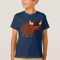 Camiseta Infantil Touro de Desenho Animado Tímido 