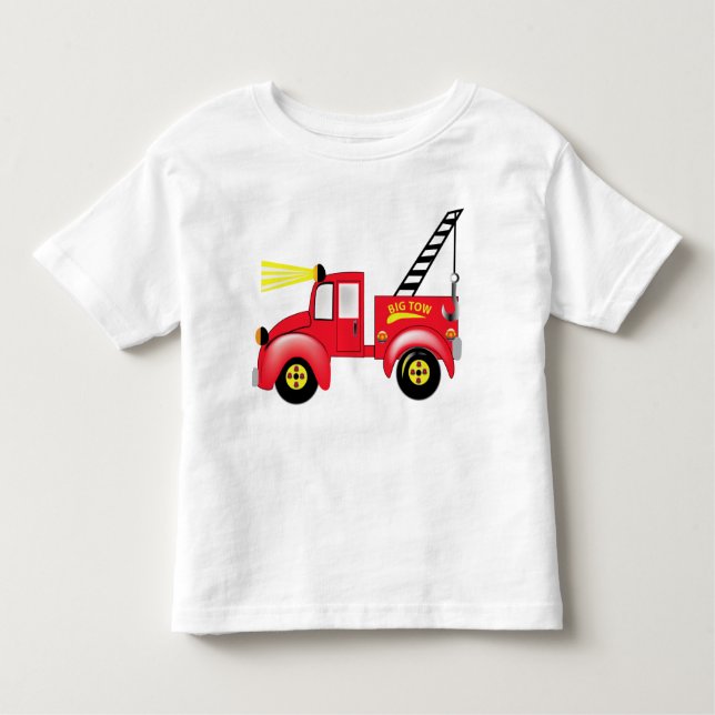 Camiseta Infantil Tow Truck "adicione seu próprio nome" (Frente)
