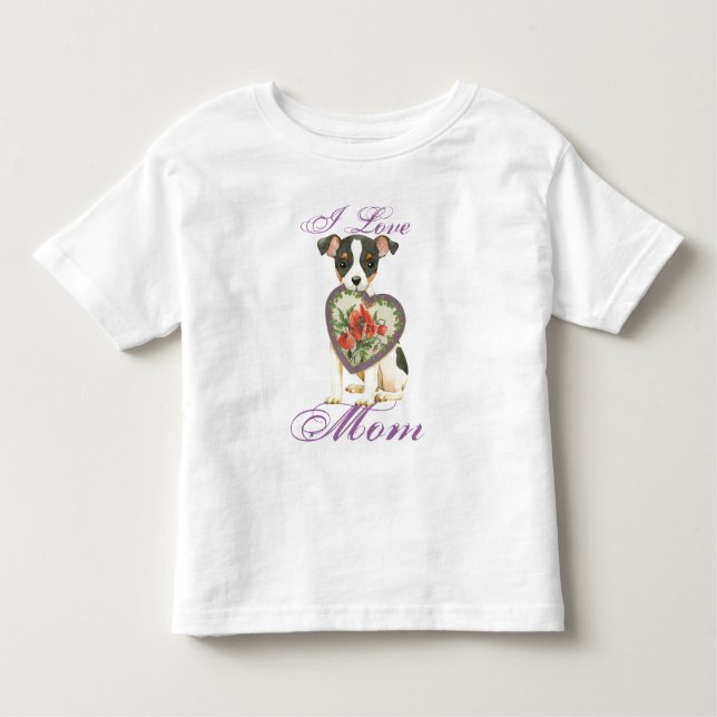 Camiseta Infantil Toy Fox Terrier Heart Mãe (Frente)