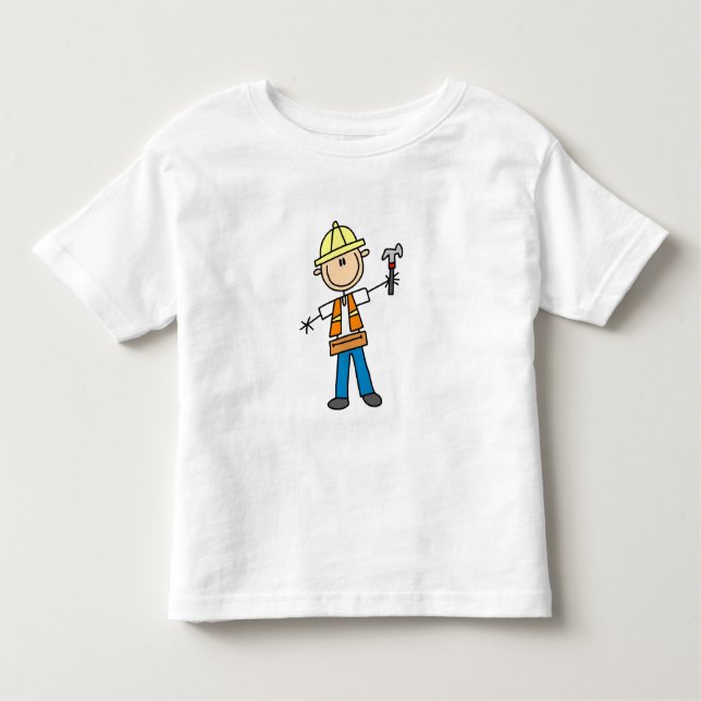Camiseta Infantil Trabalhador da construção com martelo (Frente)