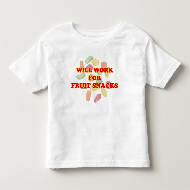 Camiseta Infantil trabalhará para o petisco da fruta engraçado (Frente)