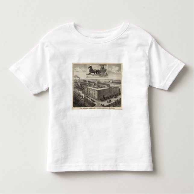Camiseta Infantil Trabalhos de carruagem da libra Johns, Abilene, (Frente)