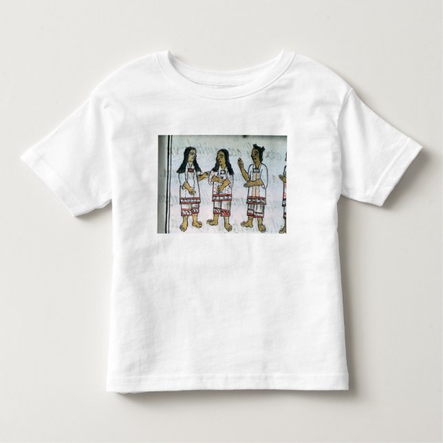 Camiseta Infantil Trajes astecas fêmeas (Frente)