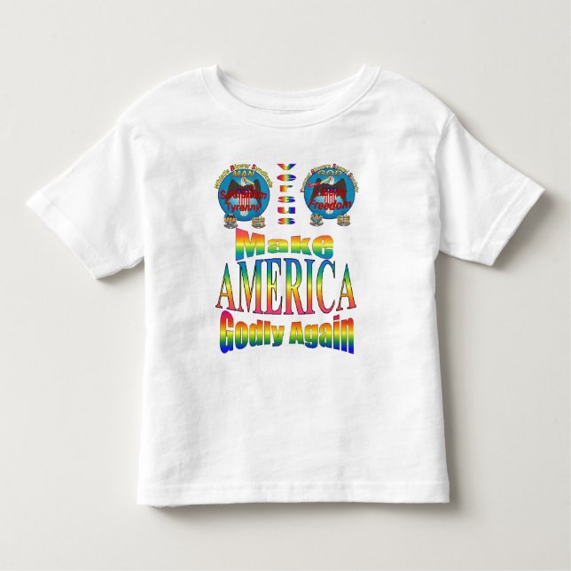 Camiseta Infantil Transforme A América De Novo Com Deus. Com "MAGA"  (Frente)