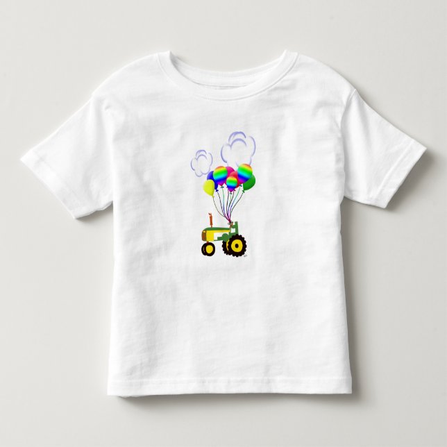 Camiseta Infantil Trator com Balões (Frente)