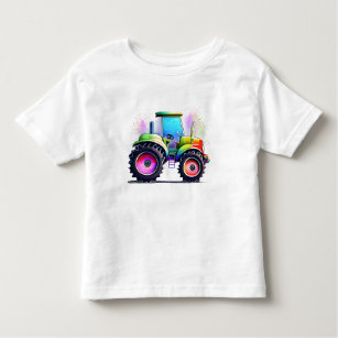 Camiseta Infantil trator de arco-íris Sparkly para rapazes e raparig