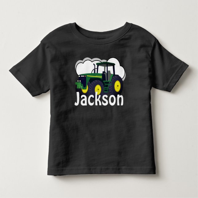 Camiseta Infantil Trator de Fazenda Verde Personalizado (Frente)