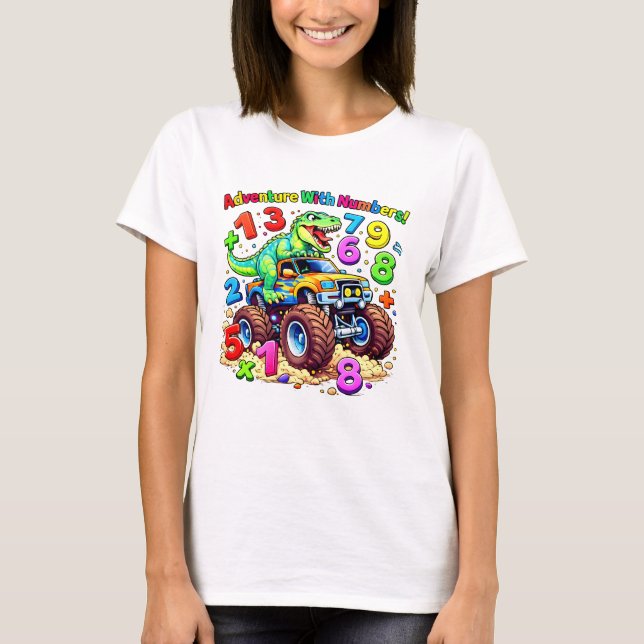 Camiseta Infantil Trator de Números Matemáticos Fo (Frente)