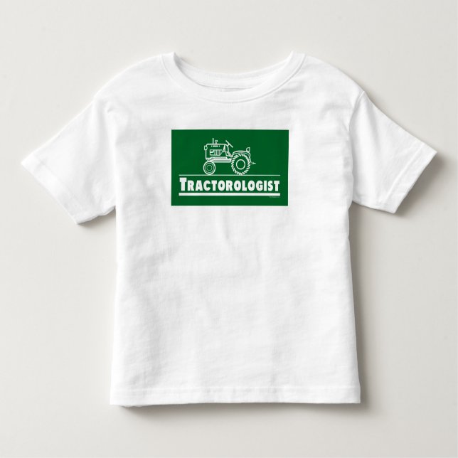 Camiseta Infantil Trator Humorístico Tractorologista Verde (Frente)