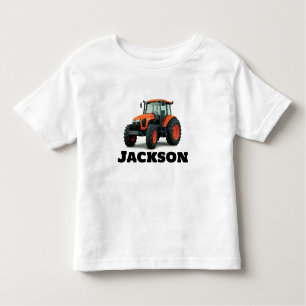 Camiseta Infantil Trator Laranja Moderno