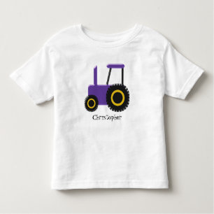 Camiseta Infantil Trator roxo