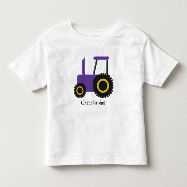 Camiseta Infantil Trator roxo (Frente)