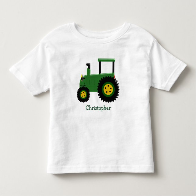 Camiseta Infantil Trator Verde Personalizado (Frente)