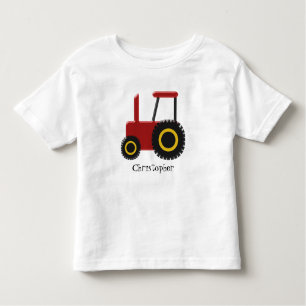 Camiseta Infantil Trator vermelho