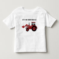 Trator Vermelho É Meu Aniversário Personalizado