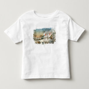 Camiseta Infantil Trazendo em casa os registros, paisagem do inverno
