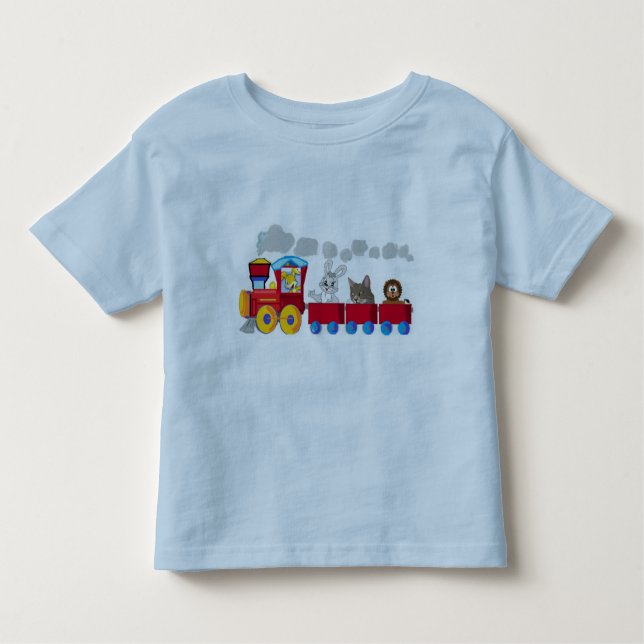 Camiseta Infantil Trem animal de Choo-Choo (Frente)