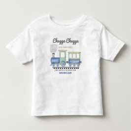 Camiseta Infantil Trem Azul de Aniversário do Menino de Qualquer Ida