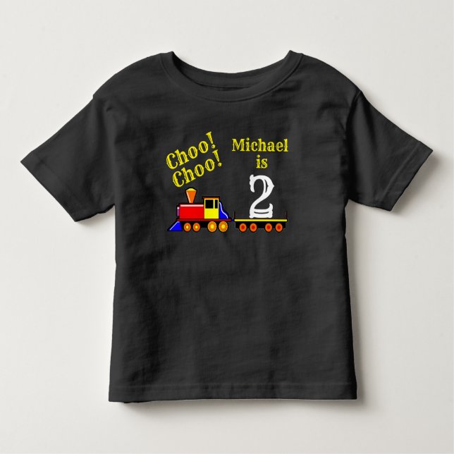 Camiseta Infantil Trem bonito personalizado do aniversário de Choo (Frente)