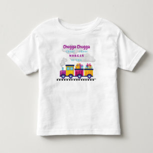 Camiseta Infantil Trem Chugga Choo Desenho Animado Segundo Aniversár