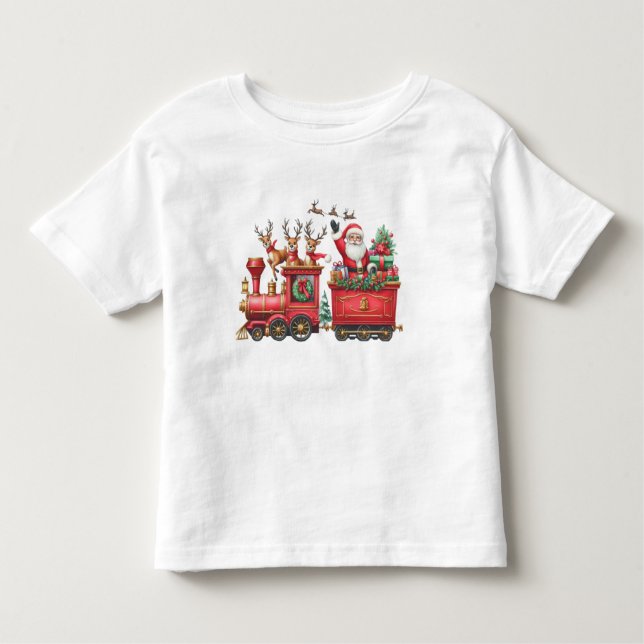 Camiseta Infantil Trem de Natal (Frente)