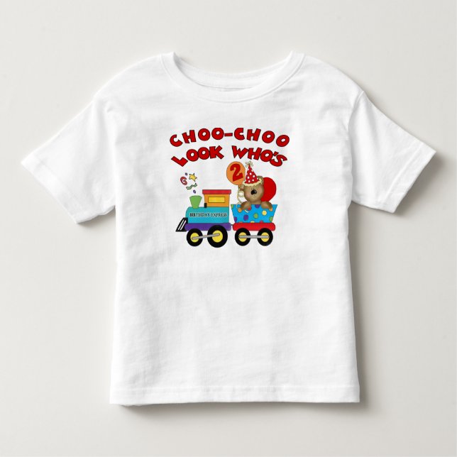 Camiseta Infantil Trem do urso do segundo aniversário (Frente)