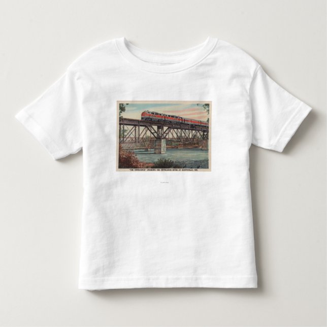 Camiseta Infantil Trem- Tippecanoe/rio de cruzamento de Tippecanoe (Frente)