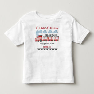 Camiseta Infantil Trem Vermelho Fofo em Aquarela para Aniversário de