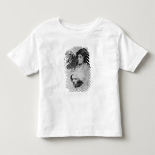 Camiseta Infantil Três cabeças fêmeas com uma que dormem, 1637