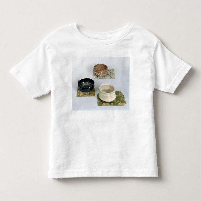 Camiseta Infantil Três chawans usados para as cerimónias de chá, (Frente)