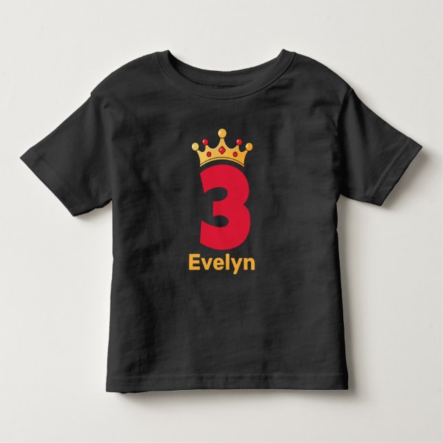 Camiseta Infantil Três e um T-Shirt Crown-Toddler (Frente)