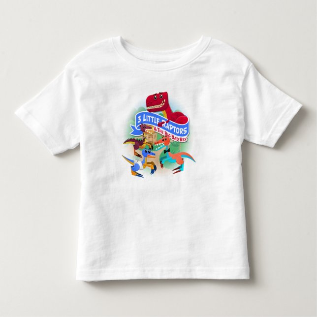 Camiseta Infantil Três raptores & t-shirt pequenos da criança de (Frente)