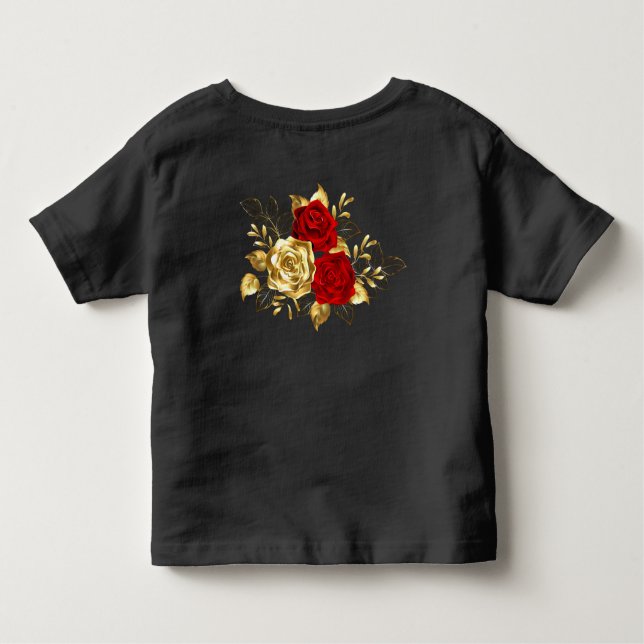 Camiseta Infantil Três Rosas de joalharia (Verso)